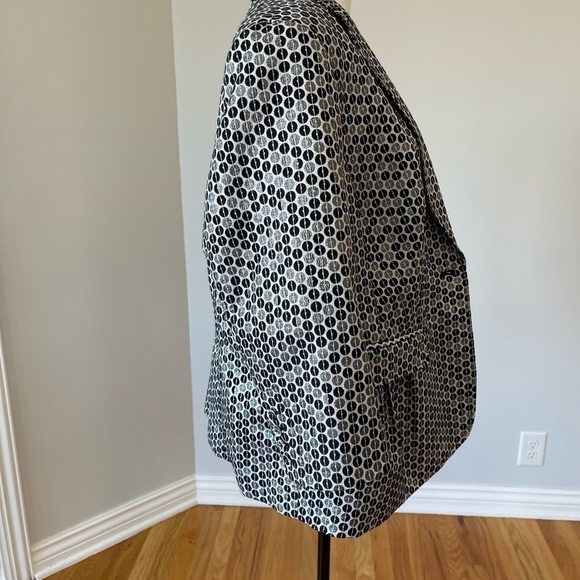 Peter Nygard Silver & Black Dot Roundels 3/4 sleeve jacket blazer art to wear - Picture 15 of 17